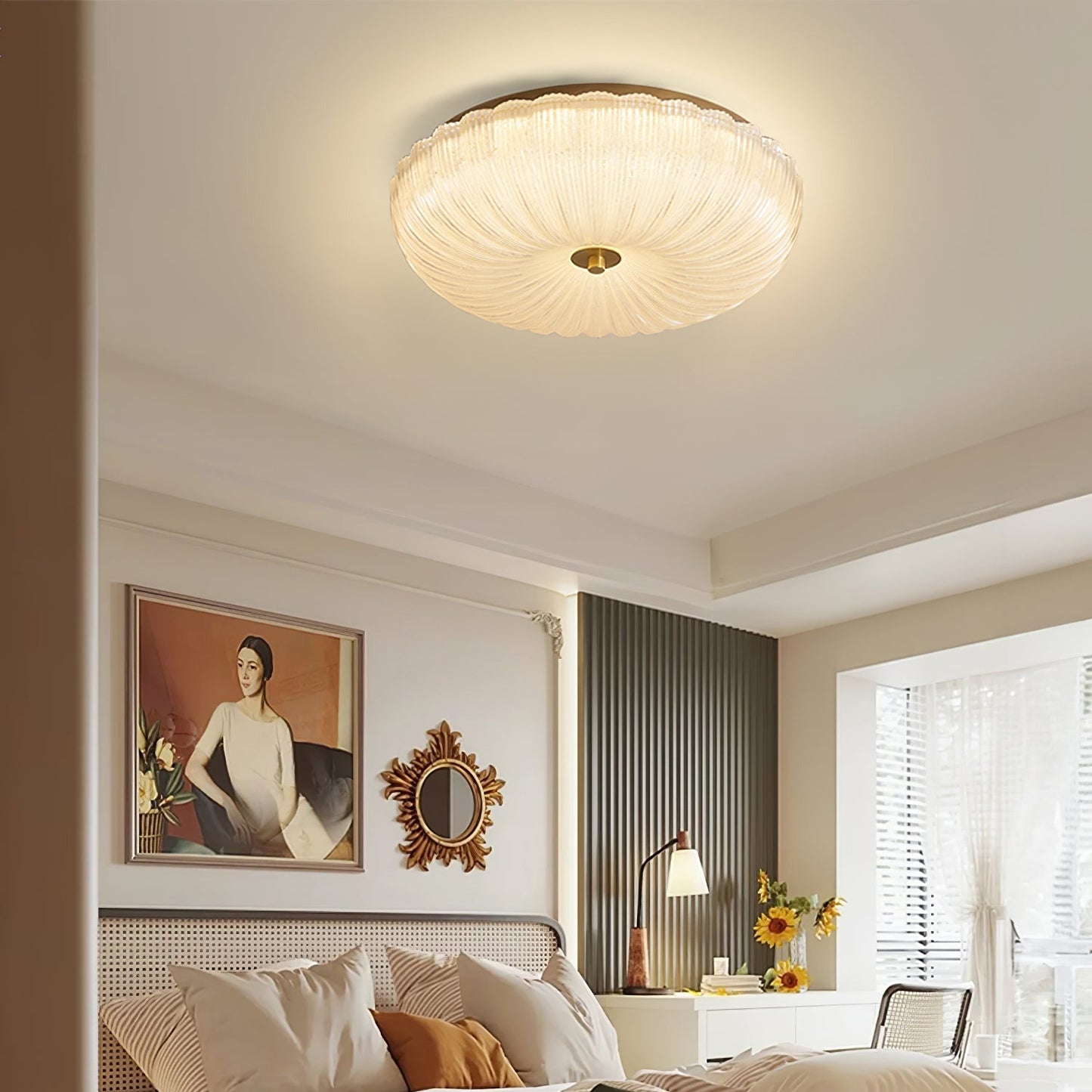Gerimpeld Glazen Plafondlamp