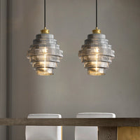 Vintage Laaghangende Glazen Lamp