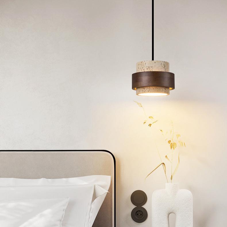 Geel Travertijn Japandi Minimalistische Hanglamp