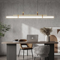 Inari Moderne Lineaire Metalen Hanglamp, Zwart/Goud