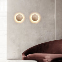 Amber Loft Travertine Ronde Wandlamp
