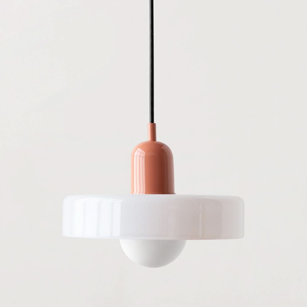 Bauhaus Hanglamp in Gekleurd Glas met Verstelbare Ophang