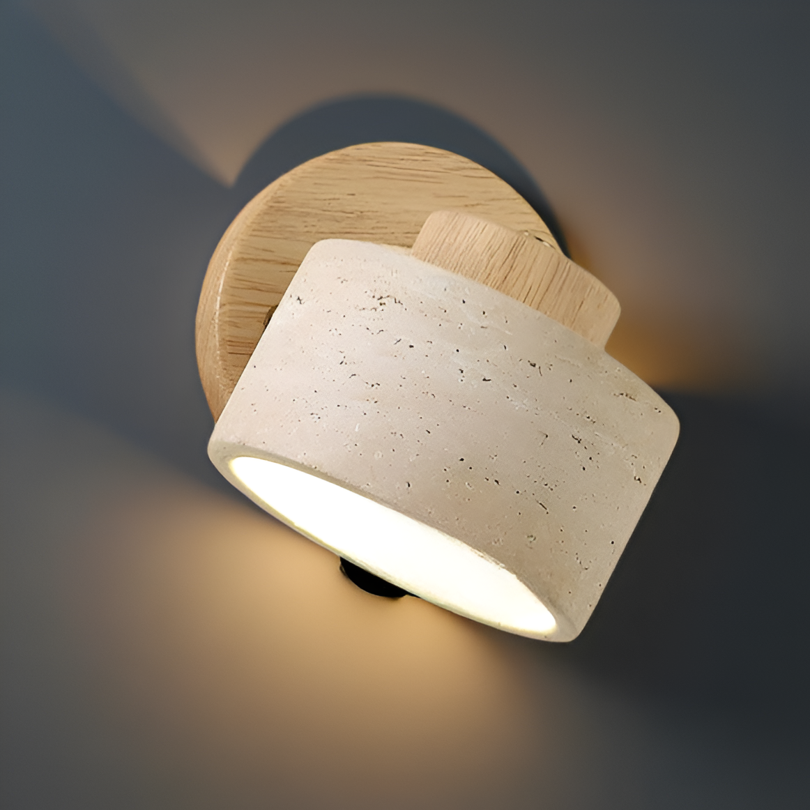Studie Lezen Minimalistische Travertijn Steen Wandlamp