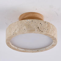 Moderne Minimalistische Travertin Ronde LED Plafondlamp 1-Licht