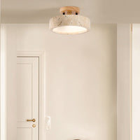 Moderne Minimalistische Travertin Ronde LED Plafondlamp 1-Licht