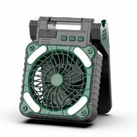 Koel draagbare oplaadbare robuuste bouwventilator met LED-schijnwerpers en USB Type-C-opladen Brehn