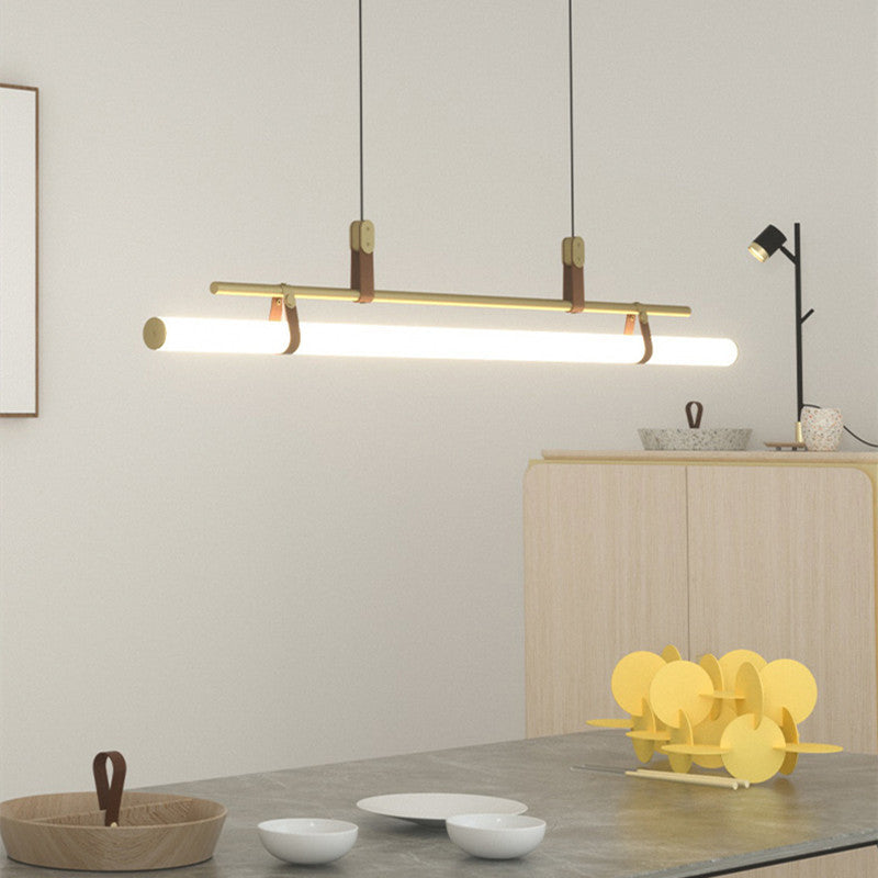 Inari Moderne Lineaire Metalen Hanglamp, Zwart/Goud