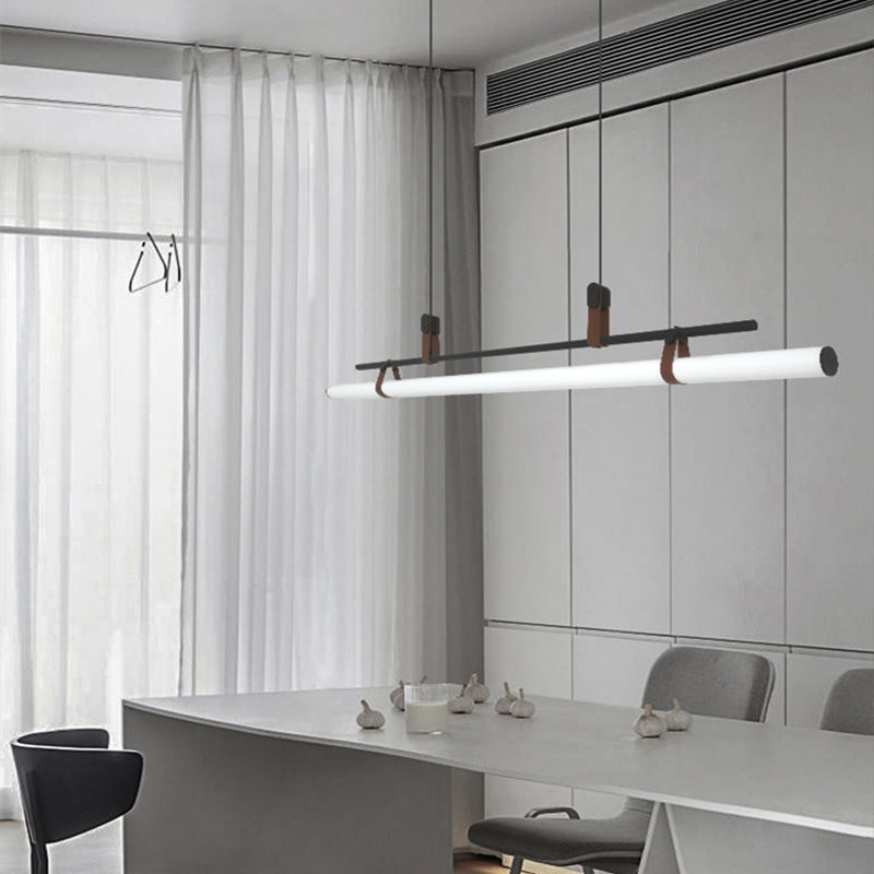Inari Moderne Lineaire Metalen Hanglamp, Zwart/Goud