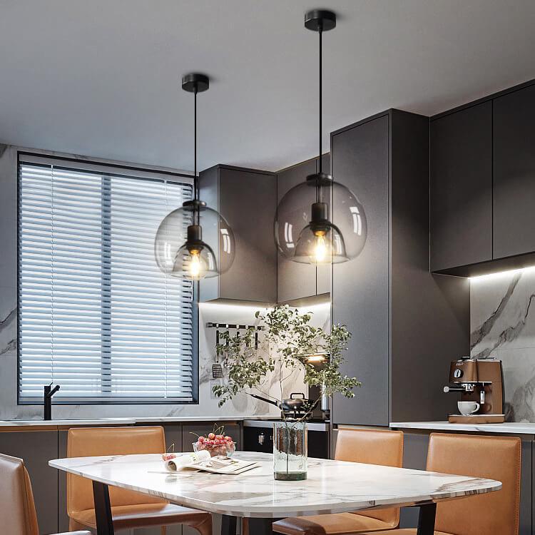 Minimalistische Rookglas Koepel Hanglamp 1-lamp