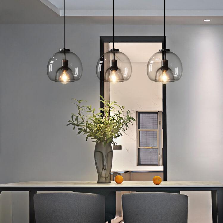Minimalistische Rookglas Koepel Hanglamp 1-lamp