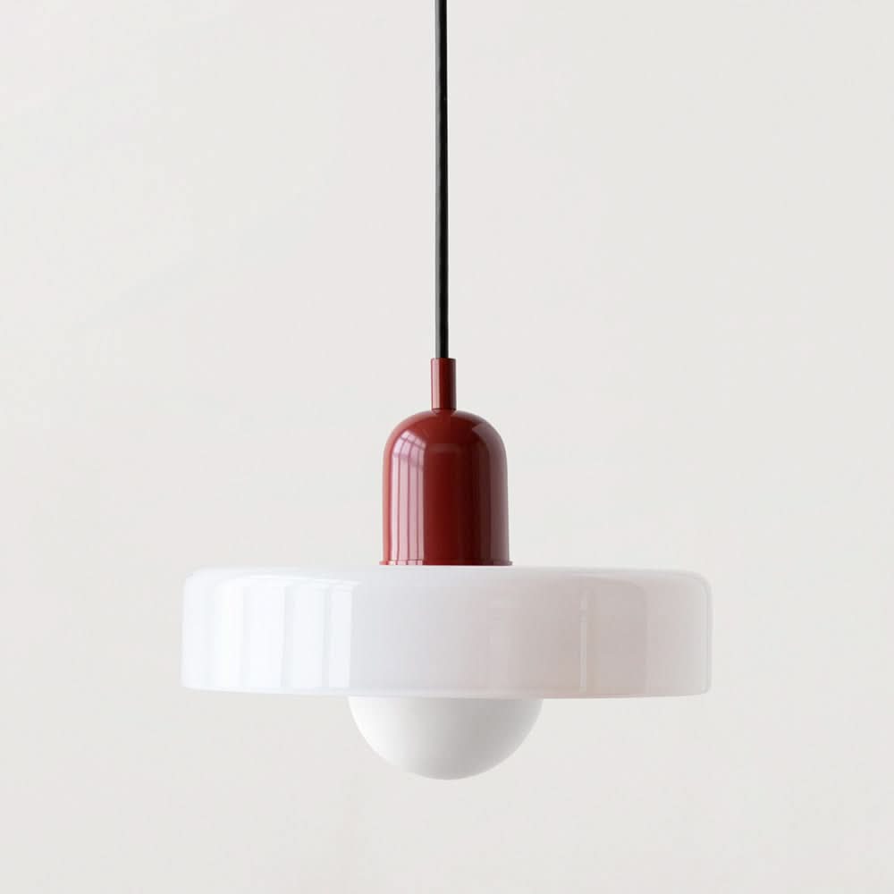 Bauhaus Hanglamp in Gekleurd Glas met Verstelbare Ophang