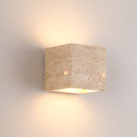 Travertijn Steen Minimalistische Buiten LED Wandlamp