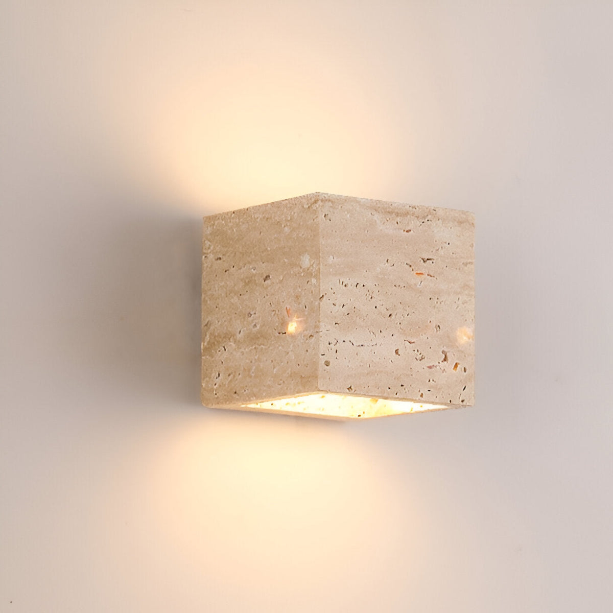 Travertijn Steen Minimalistische Buiten LED Wandlamp