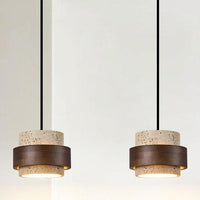 Geel Travertijn Japandi Minimalistische Hanglamp
