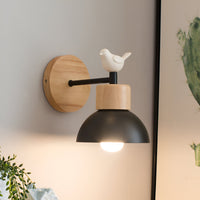 Noordse Hout IJzeren Schaduw Japandi Wandlamp