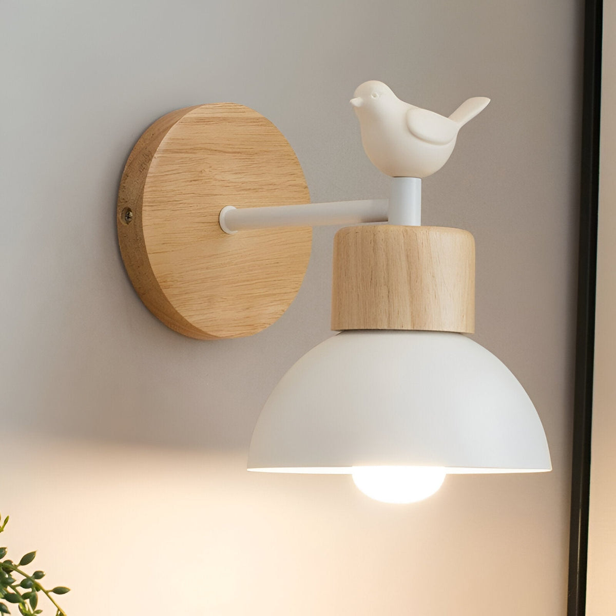 Noordse Hout IJzeren Schaduw Japandi Wandlamp