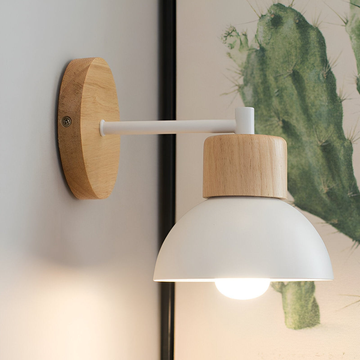 Noordse Hout IJzeren Schaduw Japandi Wandlamp