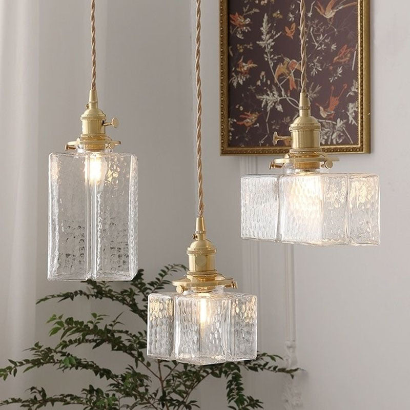 Jewel Messing Vintage Glas Hanglamp