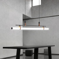 Inari Moderne Lineaire Metalen Hanglamp, Zwart/Goud