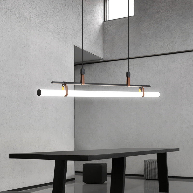 Inari Moderne Lineaire Metalen Hanglamp, Zwart/Goud