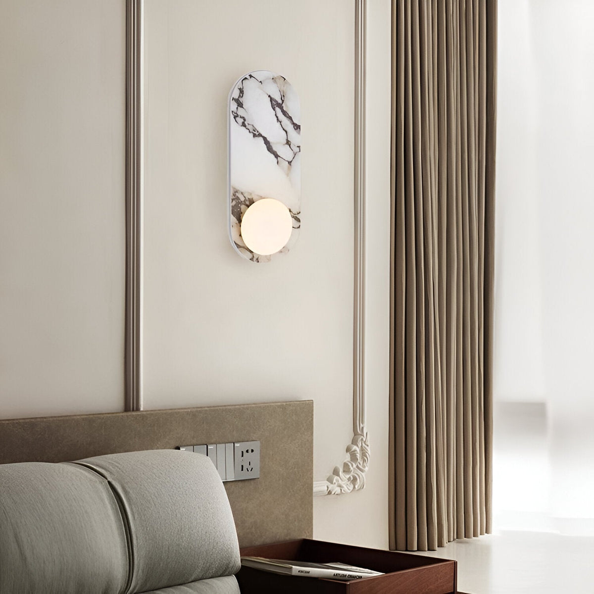 Franse Lichte Marmeren Luxe Minimalistische Wandlamp