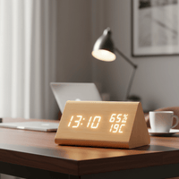 ECOCLOCK – Minimalistische Digitale Houten Klok met Temperatuurweergave & Lichtregeling