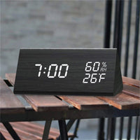 ECOCLOCK – Minimalistische Digitale Houten Klok met Temperatuurweergave & Lichtregeling