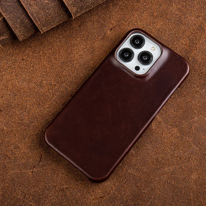 Leren Telefoonhoesje voor iPhone met Schokabsorberende Bescherming