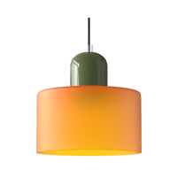 Nordic Iron Body Two-Tone Glass Pendant Light