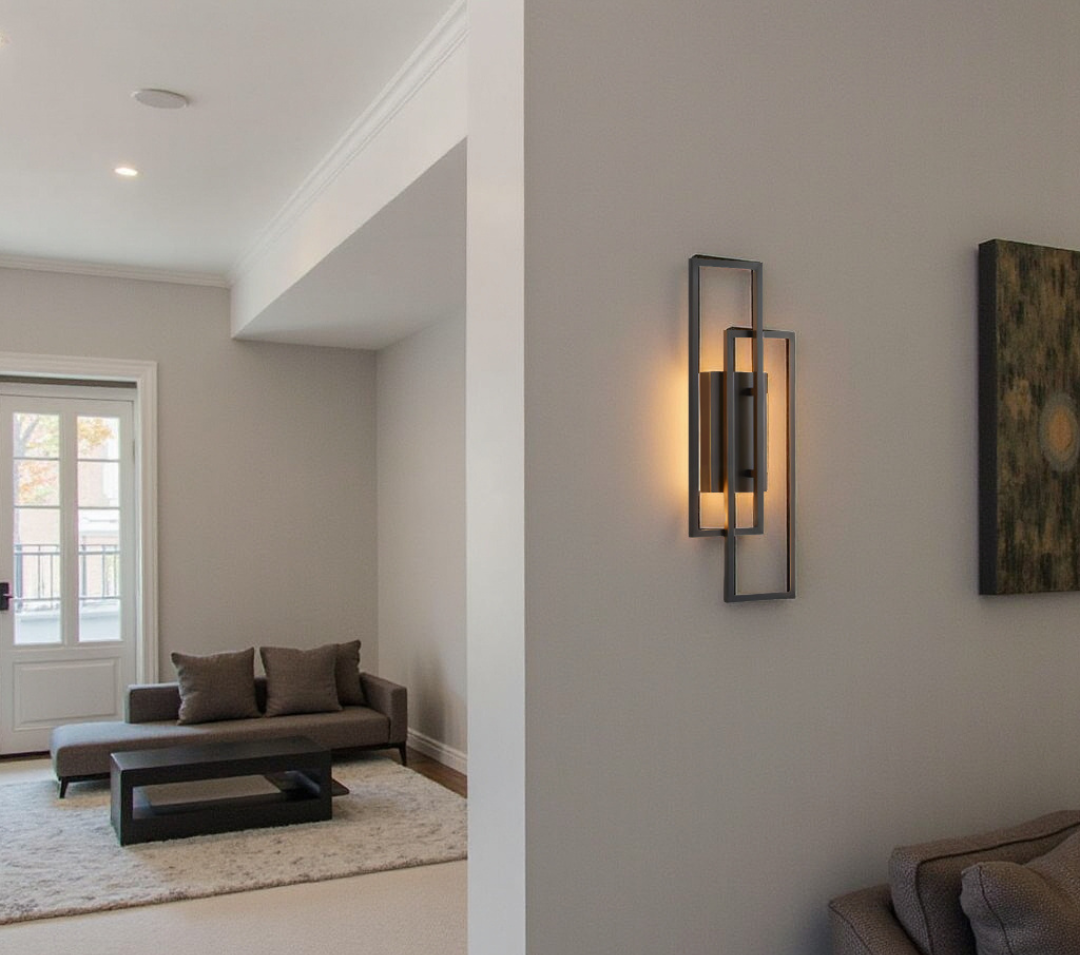 Wandgemonteerde LED-lamp met Dubbele Rechthoekige Frame