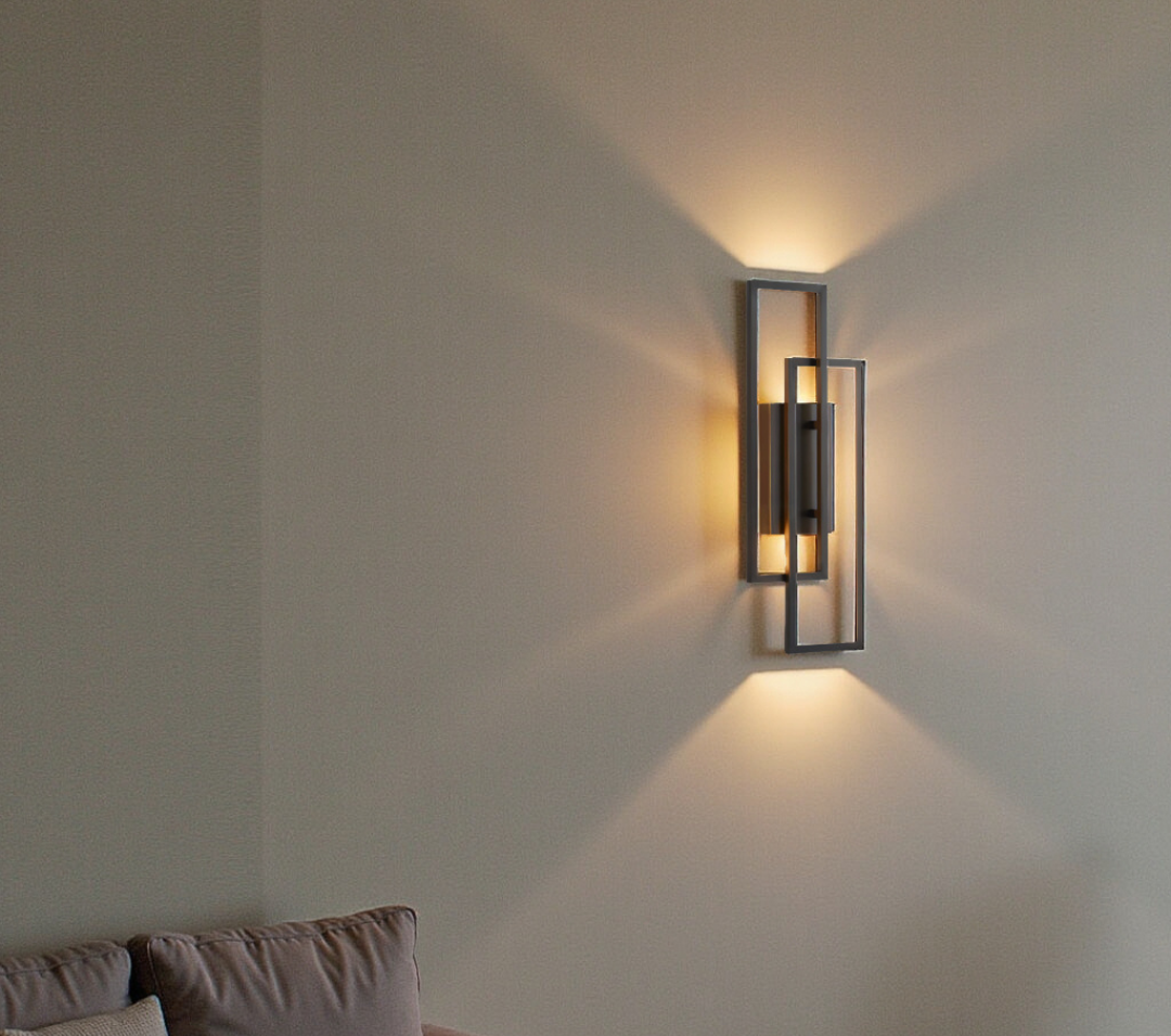 Wandgemonteerde LED-lamp met Dubbele Rechthoekige Frame