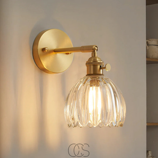 Retro Wandlamp met Glazen Tulpenkap