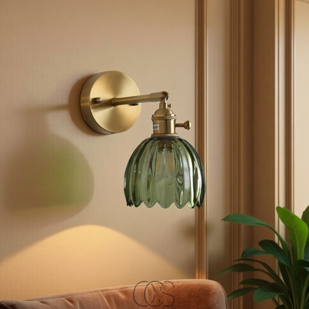 Retro Wandlamp met Glazen Tulpenkap