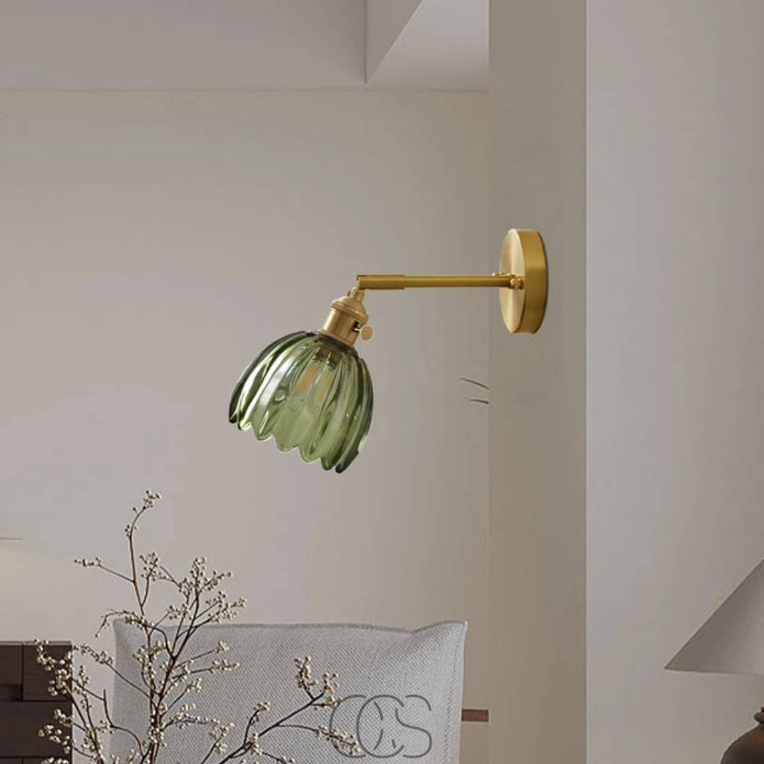 Retro Wandlamp met Glazen Tulpenkap