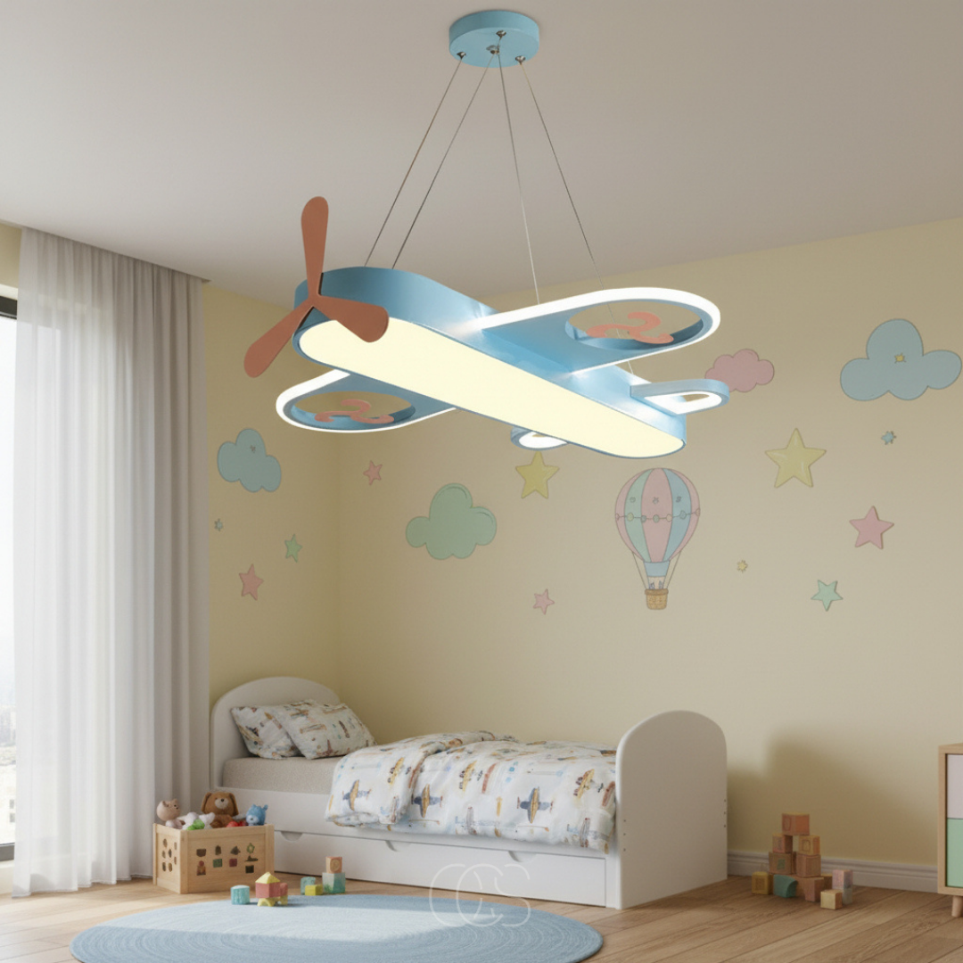 Vliegtuig hanglamp voor kinderkamers - dimbaar