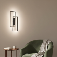 Rechthoekige Geometrische LED Wandlamp - Drie lichtkleuren in één lamp
