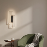 Rechthoekige Geometrische LED Wandlamp - Drie lichtkleuren in één lamp