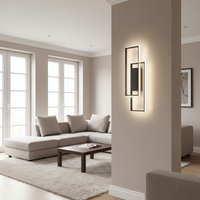 Rechthoekige Geometrische LED Wandlamp - Drie lichtkleuren in één lamp