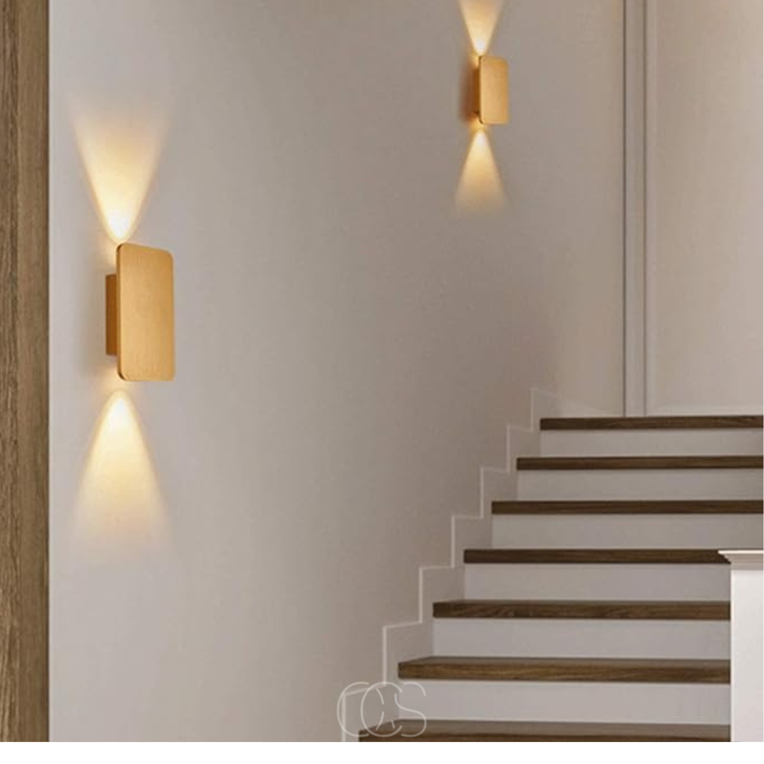 Houten wandlamp