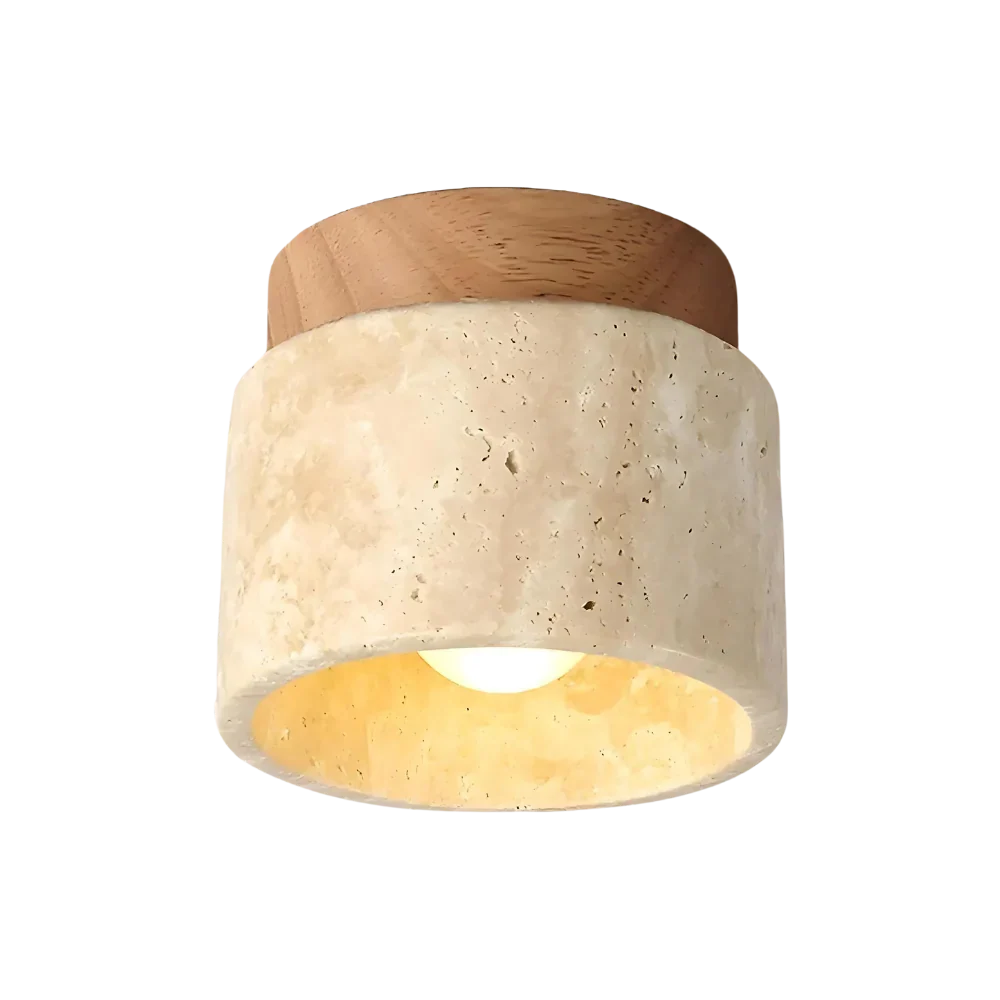 De Stone Travertine Japandi Plafondlamp