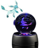CrystalMon | 3D-gegraveerde kristallen bol met LED Licht Voet