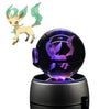 CrystalMon | 3D-gegraveerde kristallen bol met LED Licht Voet
