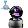 CrystalMon | 3D-gegraveerde kristallen bol met LED Licht Voet