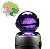 CrystalMon | 3D-gegraveerde kristallen bol met LED Licht Voet