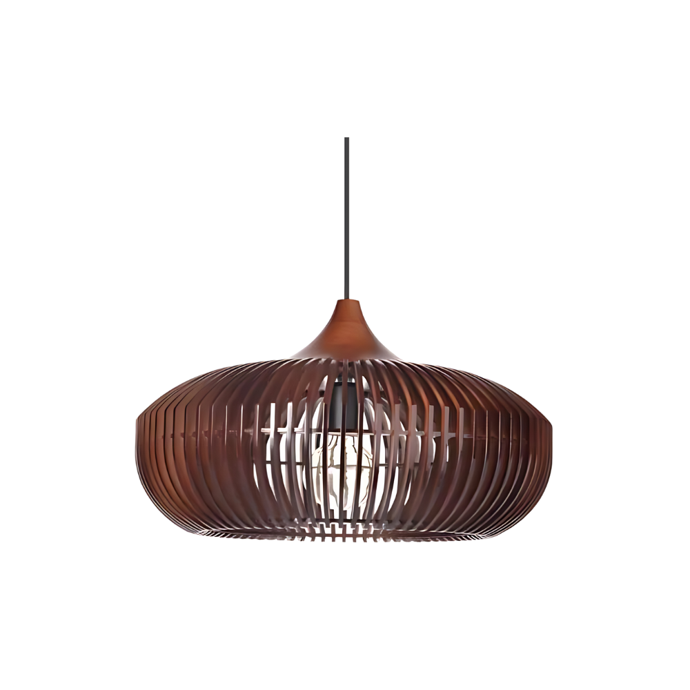 De Halo van Zen Japandi Houten Hanglamp