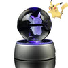 CrystalMon | 3D-gegraveerde kristallen bol met LED Licht Voet