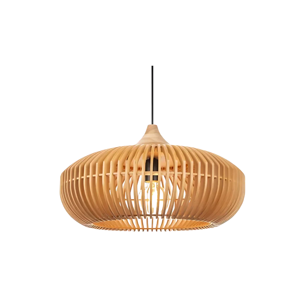 De Halo van Zen Japandi Houten Hanglamp