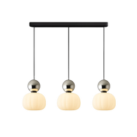 Opal glazen hanglamp met gekleurde bolkap