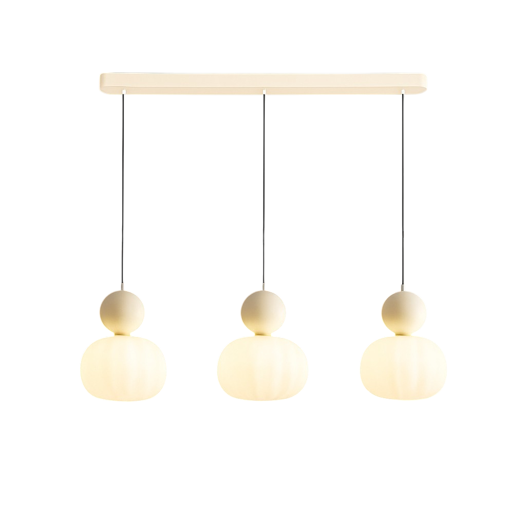 Opal glazen hanglamp met gekleurde bolkap