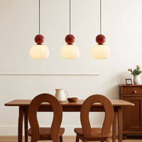 Opal glazen hanglamp met gekleurde bolkap